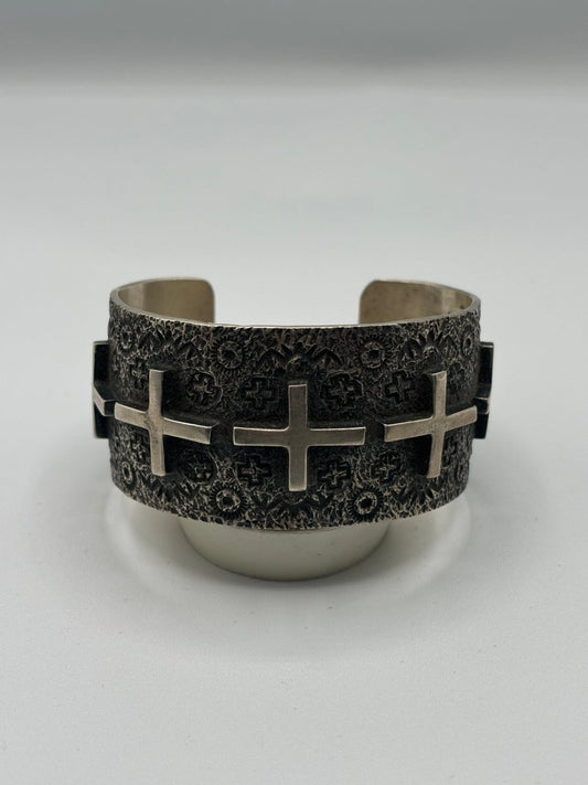The Exira Cross Cuff - Turquoise Mustang