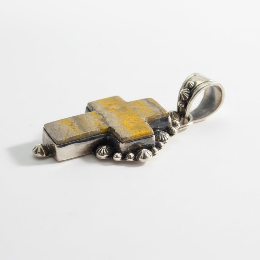 The Star - Crossed Lily Pendant in Bumblebee Jasper - Turquoise Mustang