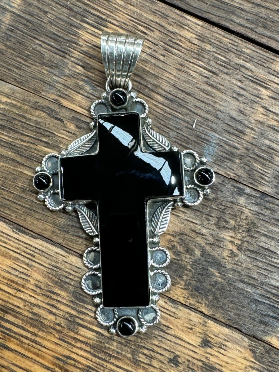 The Primrose Cross Pendant - Turquoise Mustang