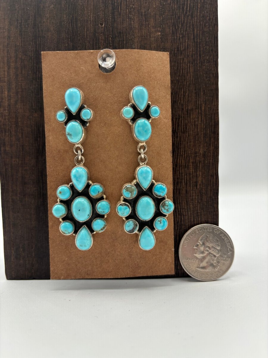 The Sweet Pea Cluster Drop Earring - Turquoise Mustang