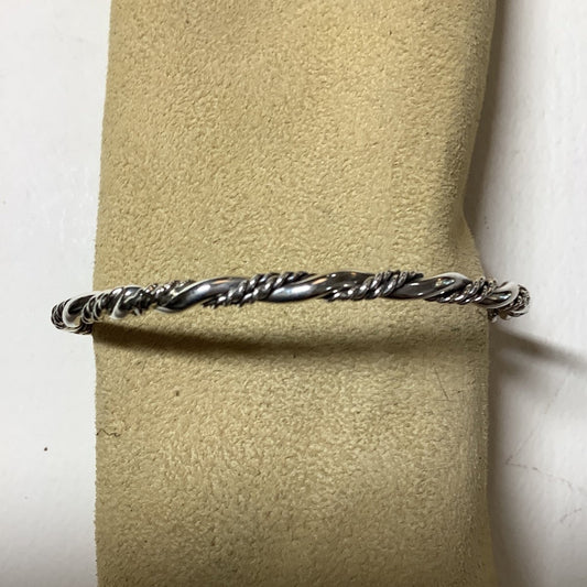 Bangle, rope/twisted, 3 wire (2/1), Elaine Tahe (1) - Turquoise Mustang