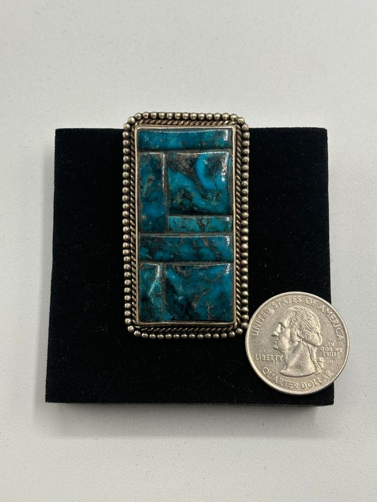 Ft. Worth Cobblestone Inlay Adjustable Ring - Turquoise Mustang