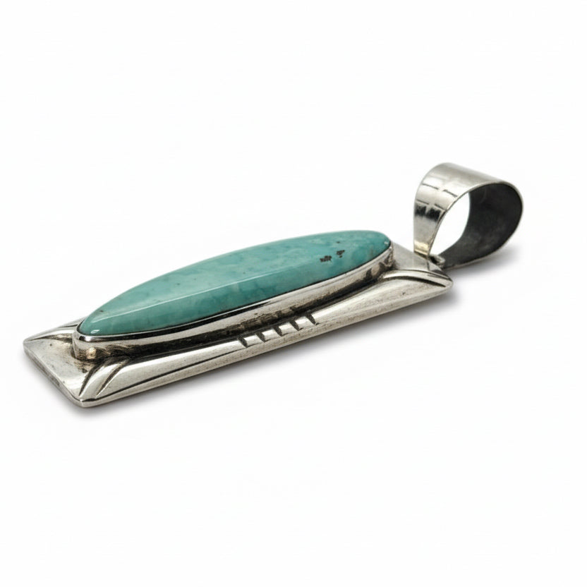 The Reno Pendant in Blue Green Kingman - Turquoise Mustang