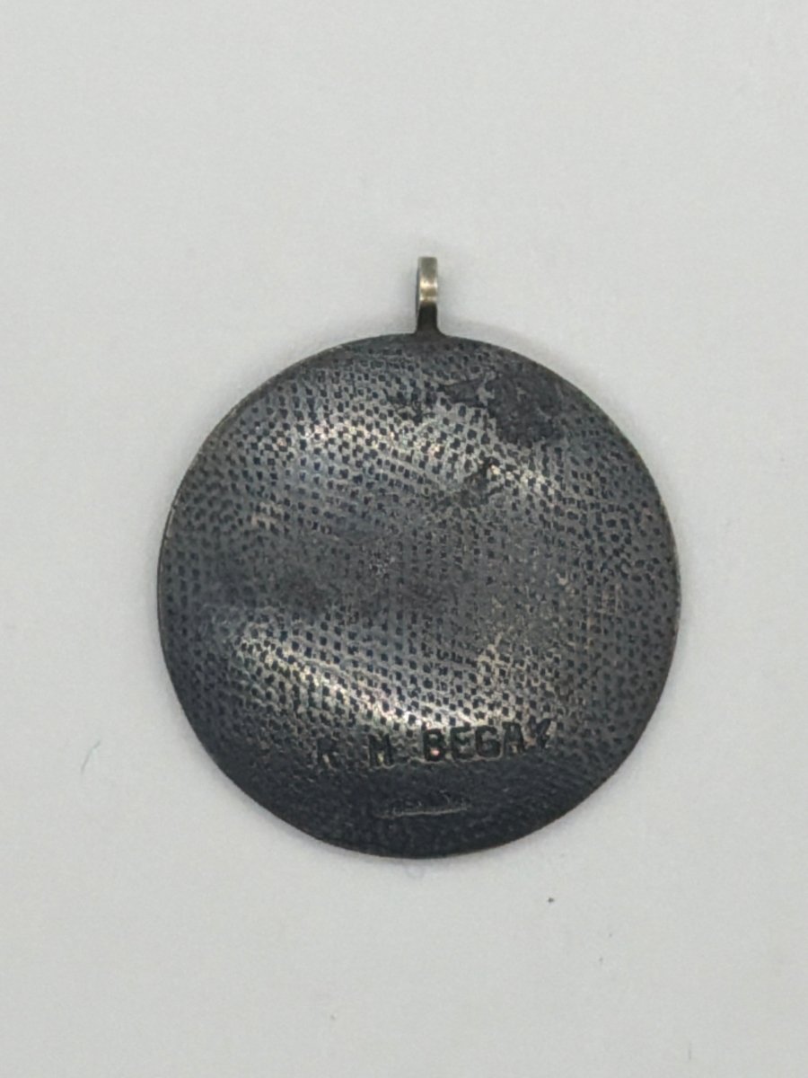 Navajo Basket Pendant, Ronald Begay - Turquoise Mustang