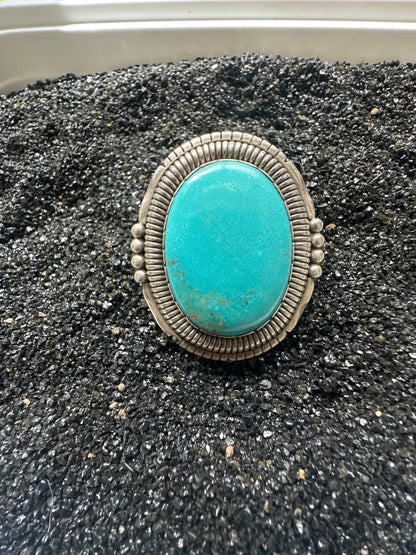 The Petunia Oval Ring - Turquoise Mustang