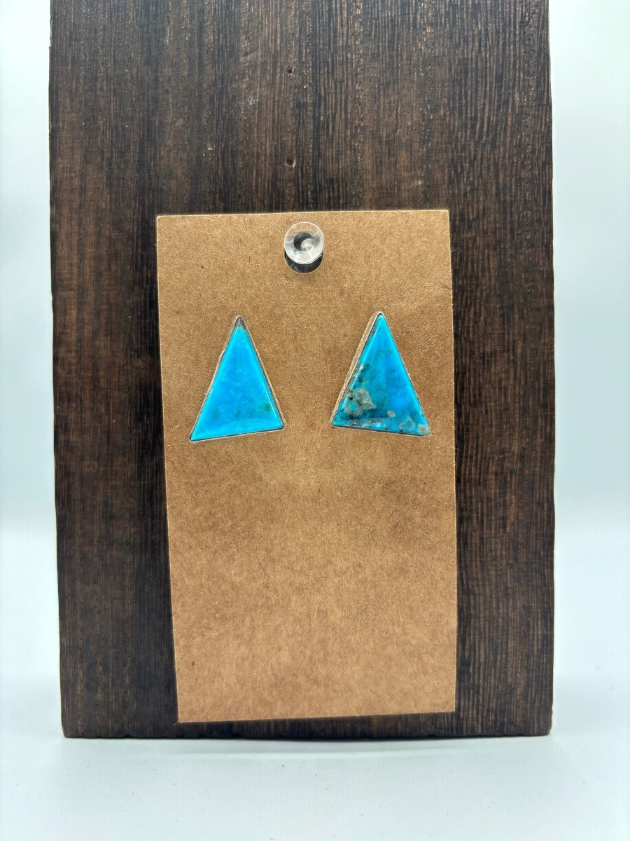 The Trillium Triangle Earrings - Turquoise Mustang