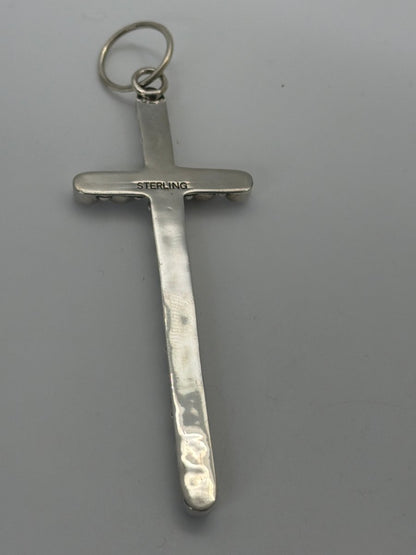 The Morning Glory Narrow Cross in Freshwater Pearl, TM - Turquoise Mustang