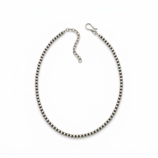 4mm Mustang Silver Pearls - Turquoise Mustang