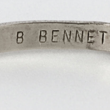 Vintage Sterling Silver Petite Stamped Cuff with Sleeping Beauty Turquoise, B. Bennett - Turquoise Mustang