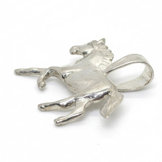 Running Horse Pendant in Sterling Silver, W.K. Nelson - Turquoise Mustang