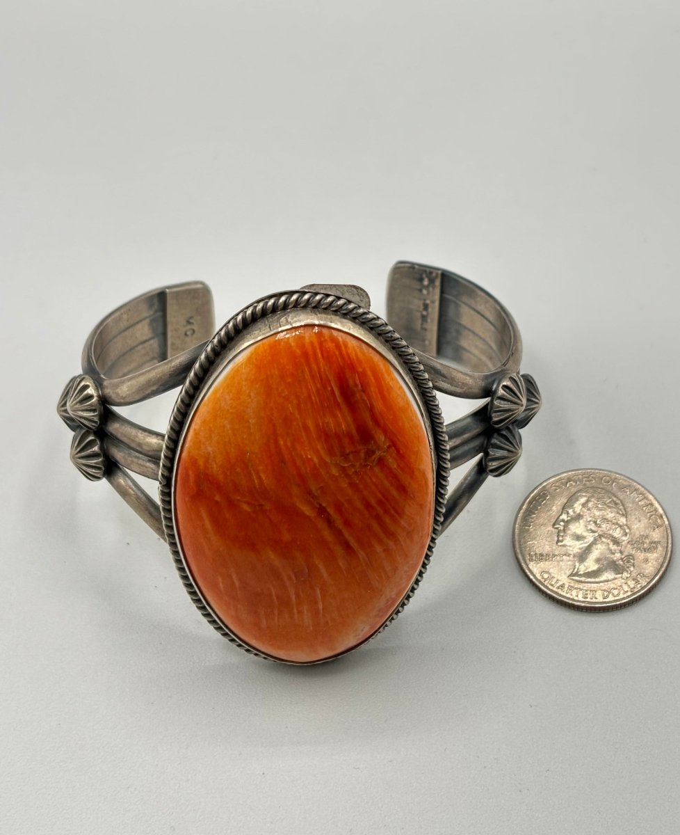 The Sarapion Orange Spiny Cuff - Turquoise Mustang