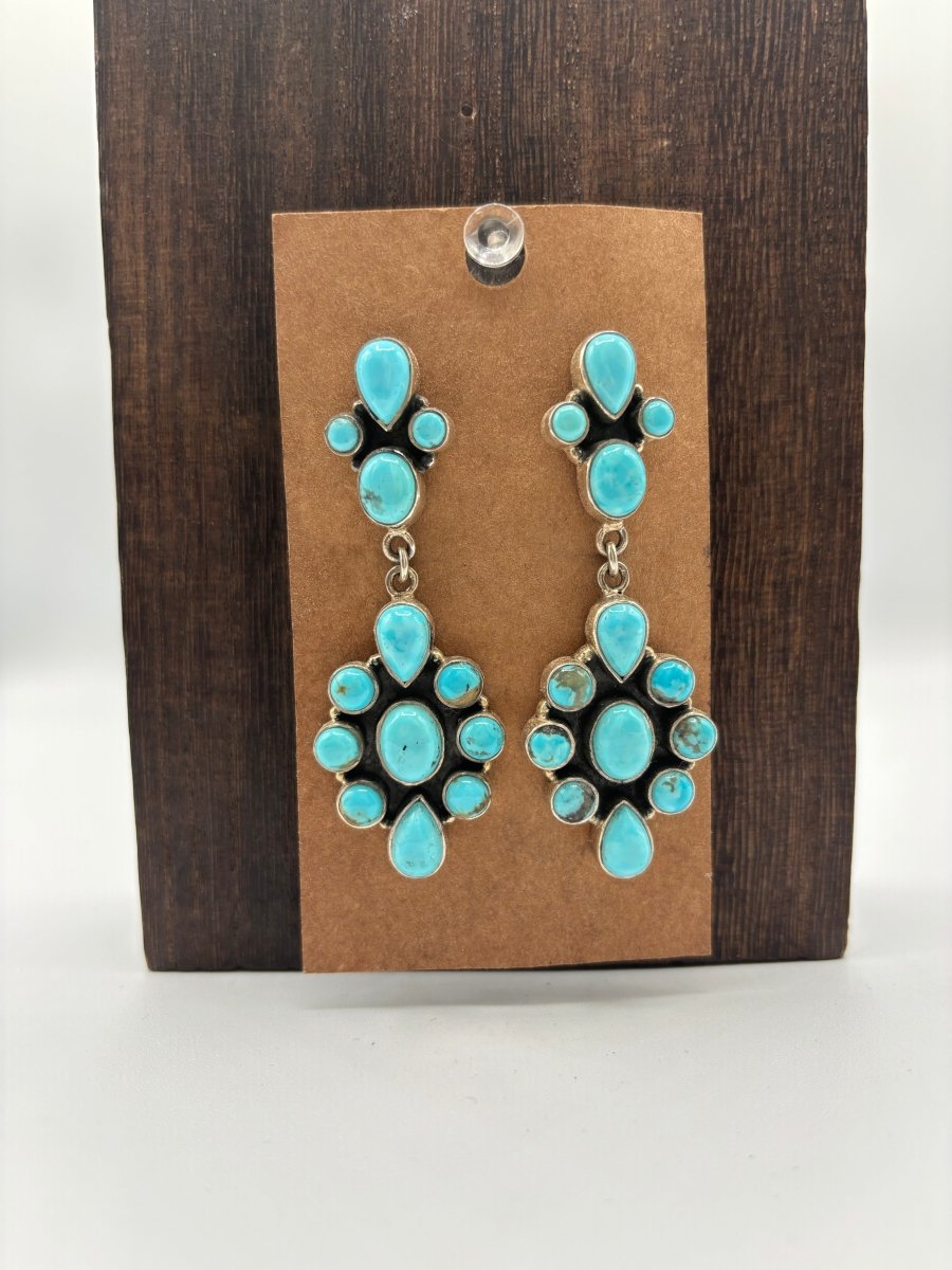 The Sweet Pea Cluster Drop Earring - Turquoise Mustang