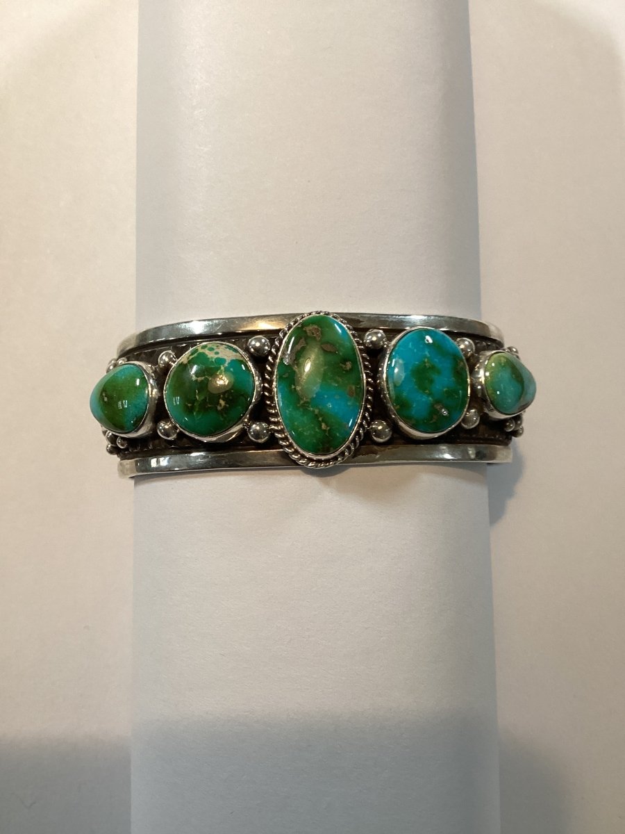 Bracelet, 5 - Stone Oval Sonoran Gold, Happy Piasso (1) - Turquoise Mustang