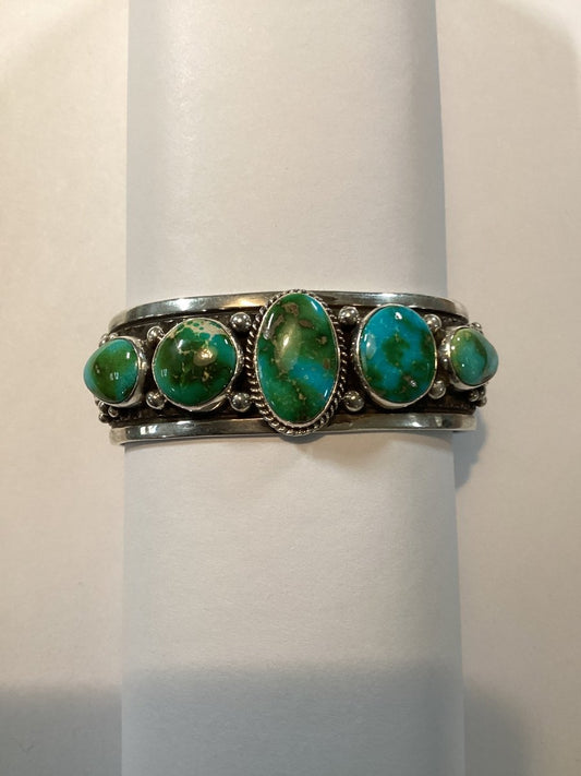 Bracelet, 5 - Stone Oval Sonoran Gold, Happy Piasso (1) - Turquoise Mustang