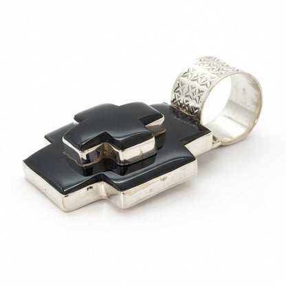The Cosmos Cross in Black Onyx - Turquoise Mustang