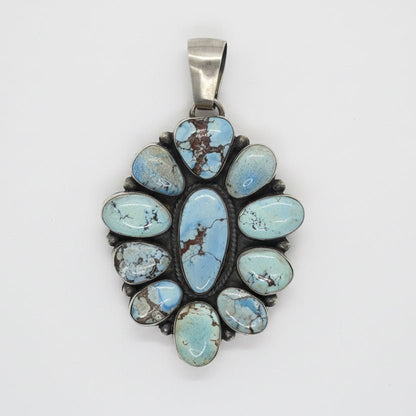 Golden Hills Turquoise Cluster Pendant by Jeff James - Turquoise Mustang