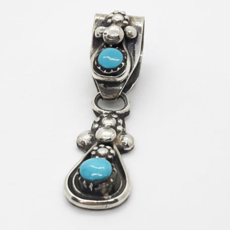 Sterling Silver and Coral Drop Pendant, Vivionita Booqua - Turquoise Mustang
