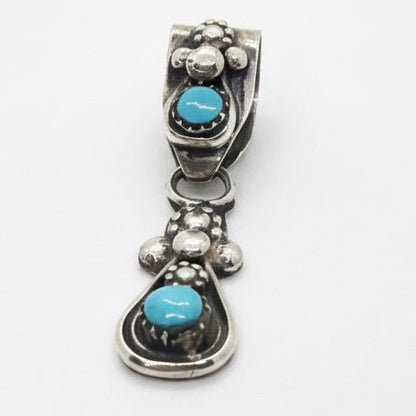 Sterling Silver and Coral Drop Pendant, Vivionita Booqua - Turquoise Mustang