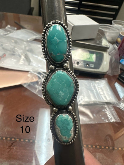 Gila River Large 3 - Stone Purple Spiny Freeform Ring, by Danny Henio - Turquoise Mustang