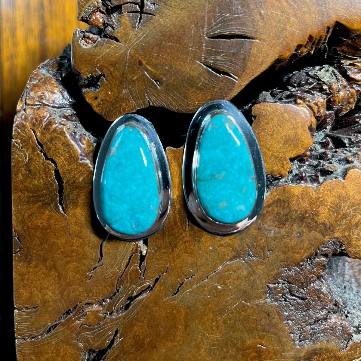 The Tulip Drop Stud Earrings - Turquoise Mustang