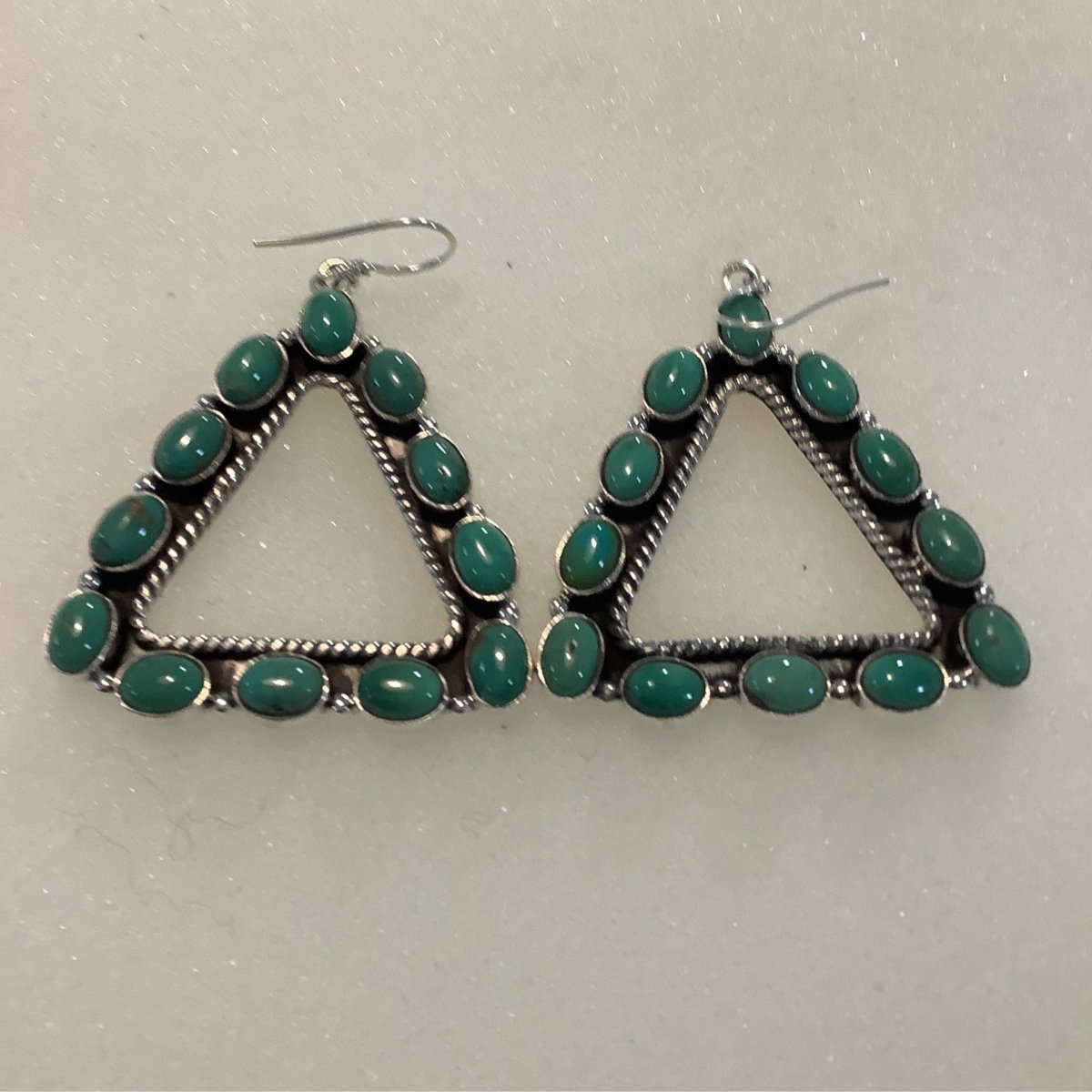 Turquoise Triangles on Hooks - Turquoise Mustang