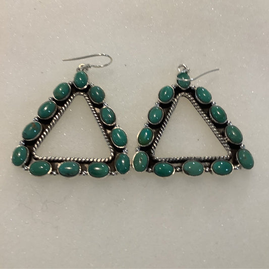 Turquoise Triangles on Hooks - Turquoise Mustang