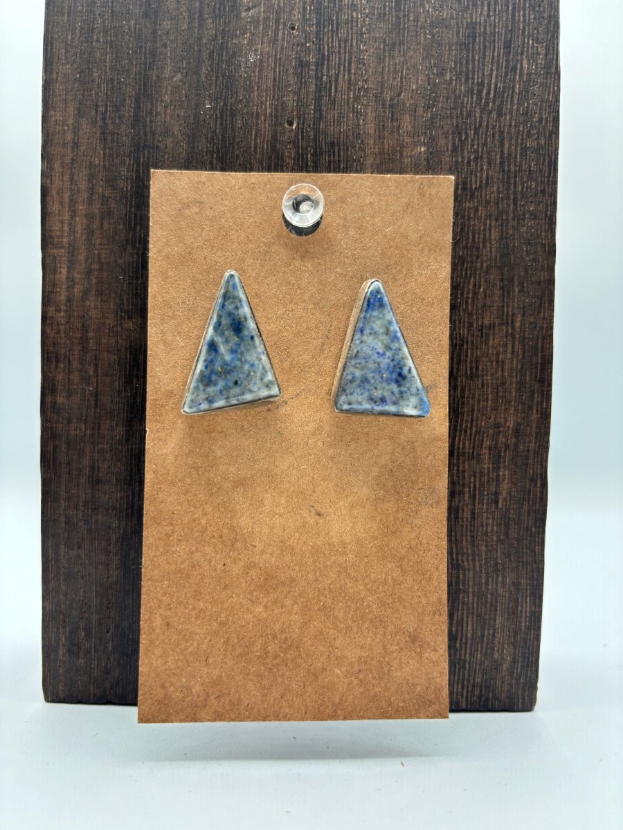 The Trillium Triangle Earrings - Turquoise Mustang