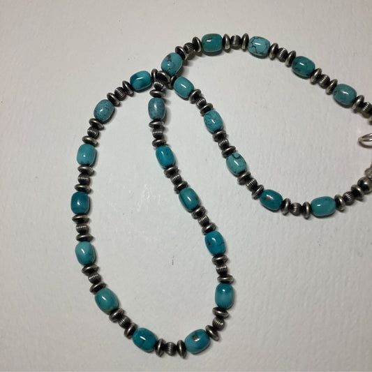 20", Navajo Pearls & Saucers with Potatoes of Natural Highgrade Kingman, Dan Dodson (1) (1) (1) - Turquoise Mustang