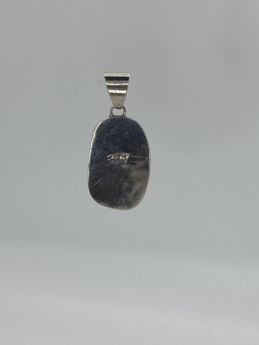Polychrome Cloud Mountain Turquoise Freeform Pendant by Darryl Becenti - Turquoise Mustang