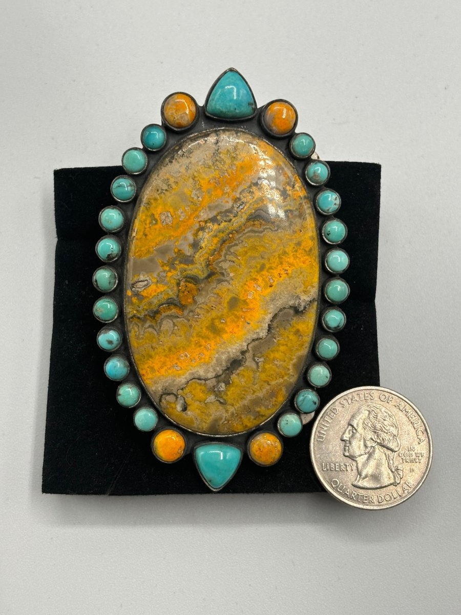 The Desert Rose Oval Ring - Turquoise Mustang