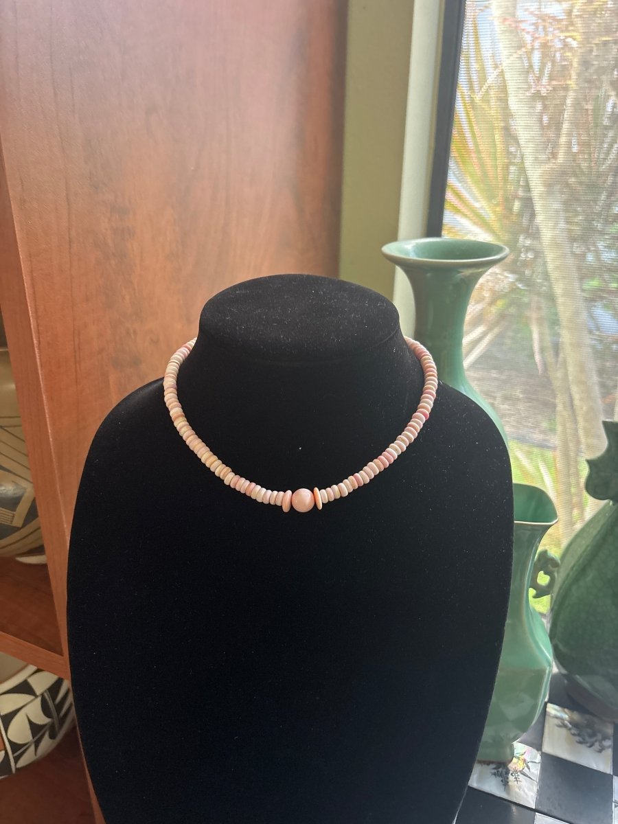 13” Pink Conch Heishi Choker by TM - Turquoise Mustang