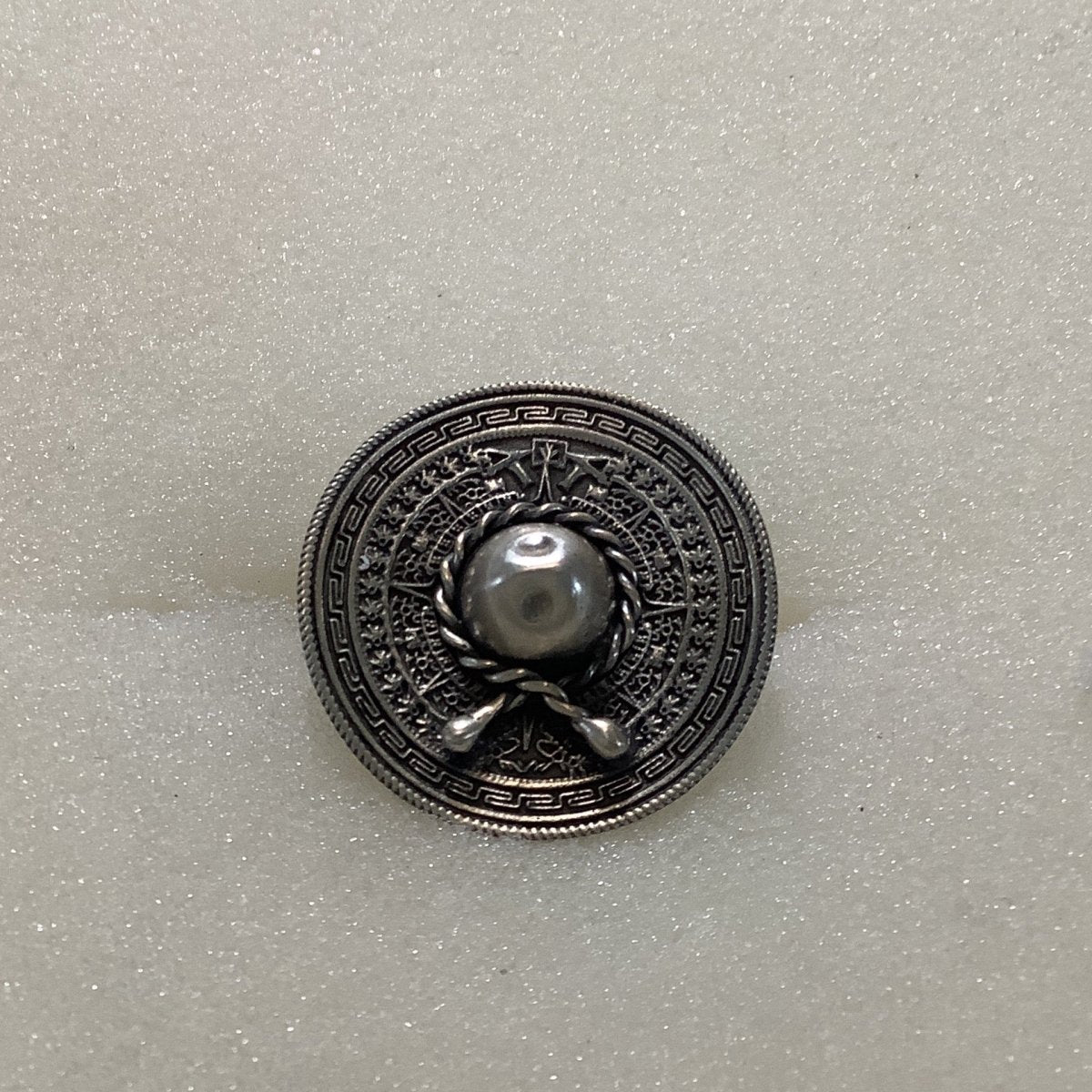 Ring, All Silver, Small Sombrero, DD - Turquoise Mustang