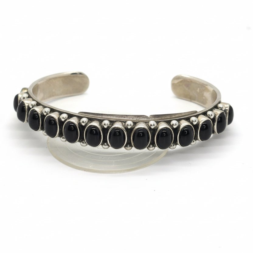 12 stone Oval Black Onyx Cuff, Dan Dodson - Turquoise Mustang