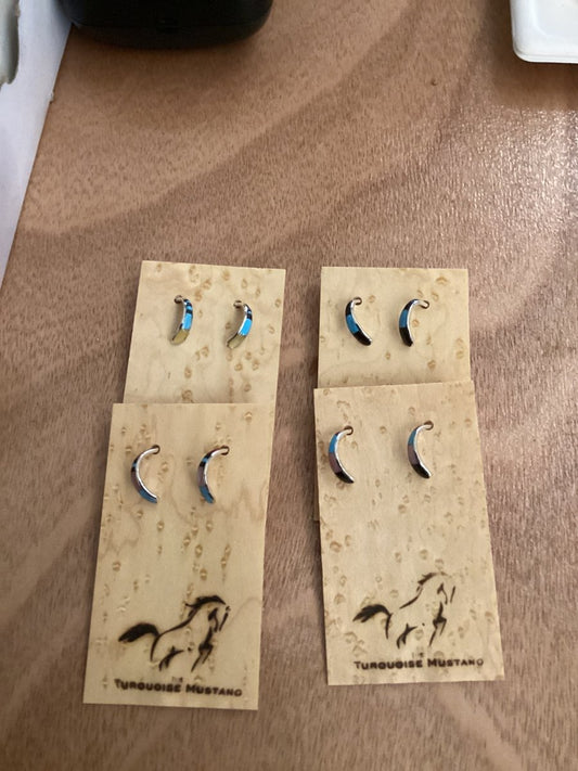 Earrings Half Hoop, Multi Color, Barbara Etsate - Turquoise Mustang