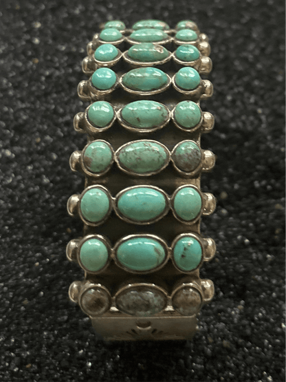 Payson Extra Large Mens 27 Stone Cuff by TM - Turquoise Mustang