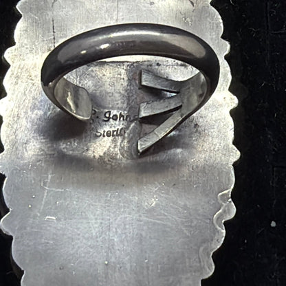 White Buffalo and Red Spiny Oyster Cluster Ring, Peterson Johnson - Turquoise Mustang