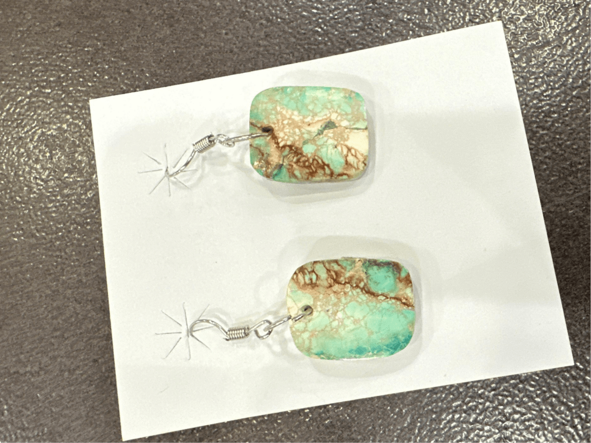 Turquoise Slab Earrings - Turquoise Mustang