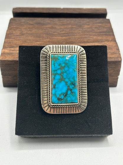 The Phoenix Adjustable Square Ring - Turquoise Mustang
