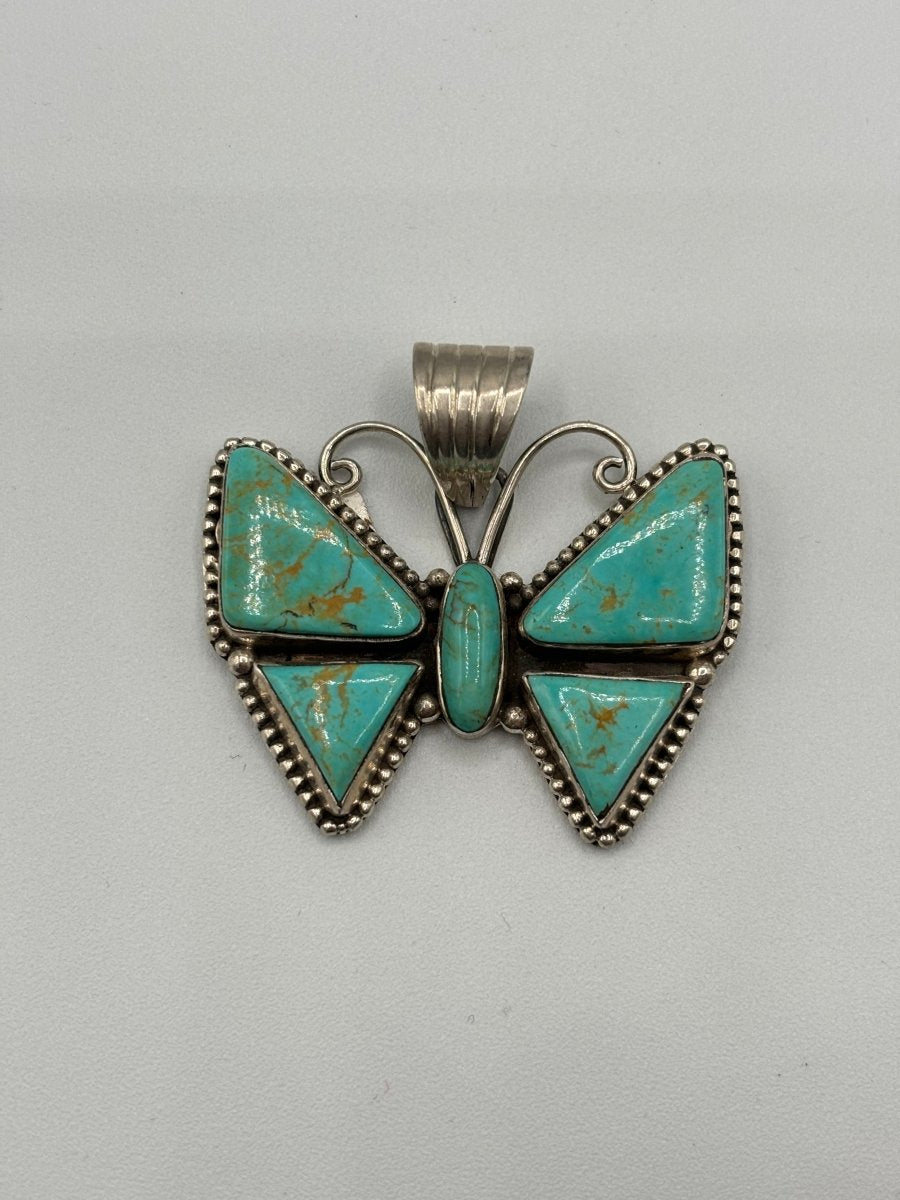 The Butterfly Bush Pendant - Turquoise Mustang