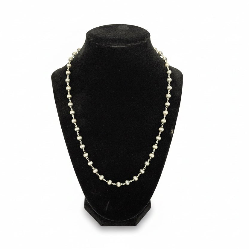 20” 6mm Rosary Style Linked Pearls, Dan Dodson - Turquoise Mustang