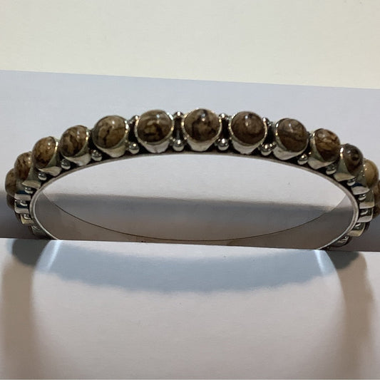 Bangle, Medium Round Jasper, 30 stone, DD - Turquoise Mustang