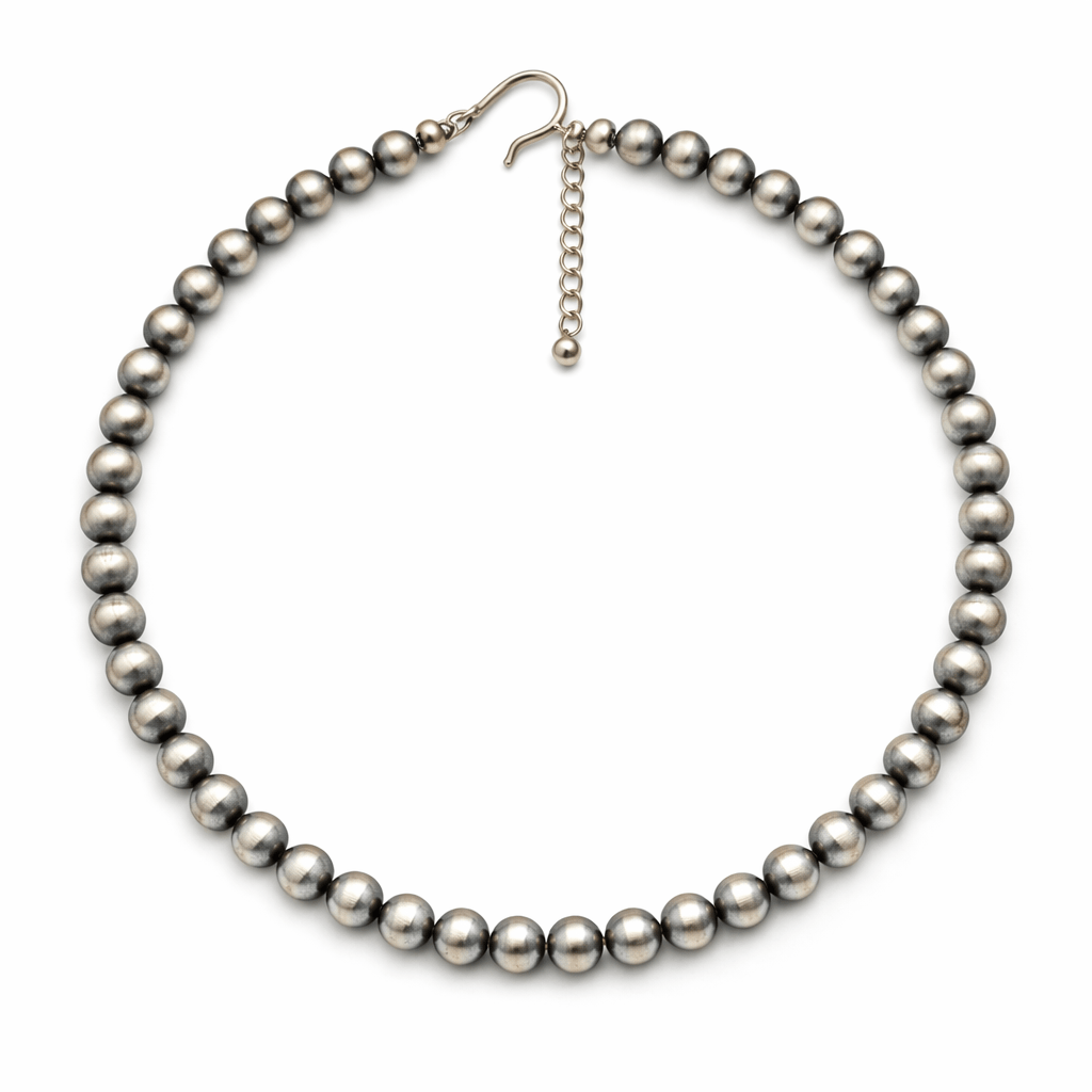 10mm Mustang Silver Pearls - Turquoise Mustang