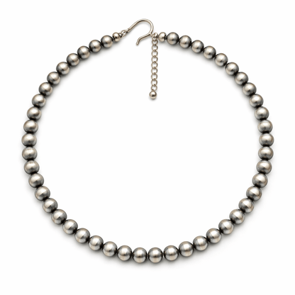 10mm Mustang Silver Pearls - Turquoise Mustang
