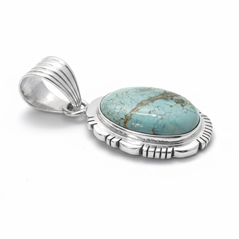 The Calendula Pendant in Australian Turquoise - Turquoise Mustang