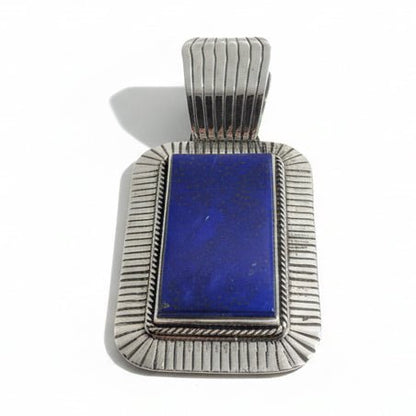 The Vegas Baby Rectangular Pendant in Premium Lapis - Turquoise Mustang