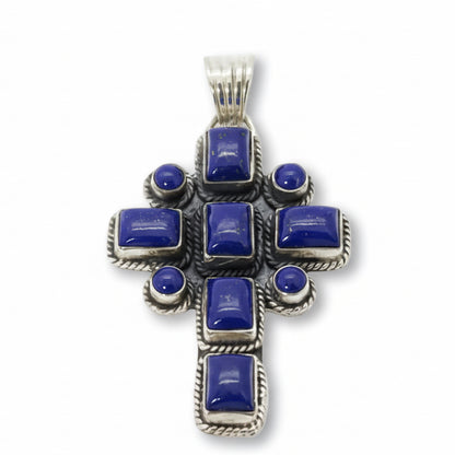 The Maltese Cross Premium Lapis Pendant in Sterling Silver - Turquoise Mustang