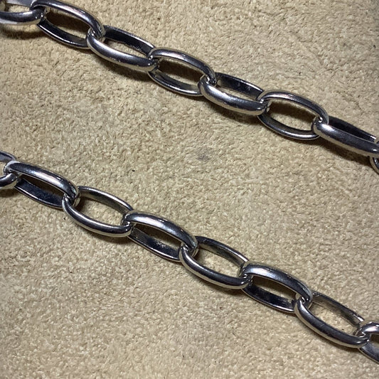 Handmade Oval Link Chain 24" - Turquoise Mustang