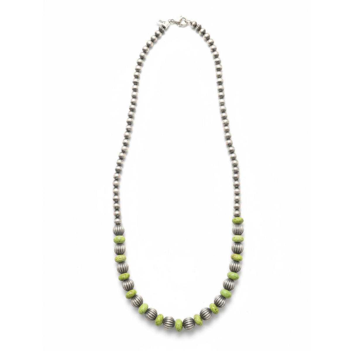 Gaspeite and Navajo Pearl Necklace - Turquoise Mustang