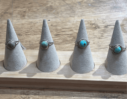 Assorted Round Turquoise Rings by Ester White - Turquoise Mustang