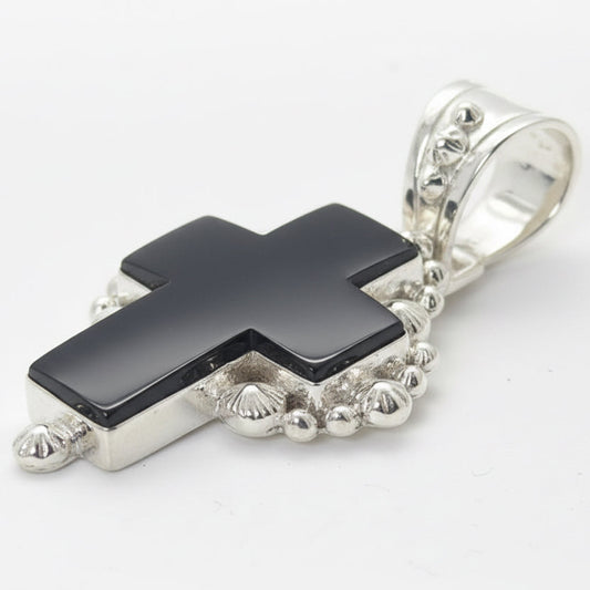 The Star - Crossed Lily Pendant in Black Onyx - Turquoise Mustang